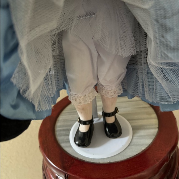 Standing Porcelain Victorian Doll with Stand, 17 inches Tall - Picture 3 of 10